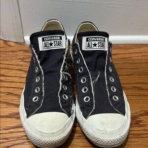 Converse womens Black Canvas Slip-On Sneakers